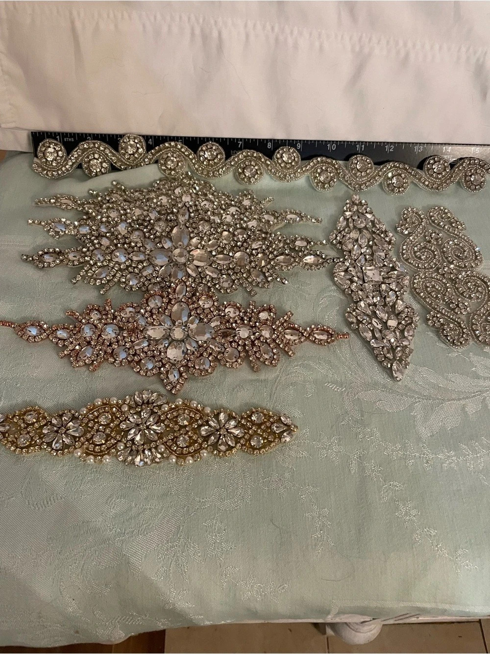 Rhinestone Bridal Dress Embellishment Appliques